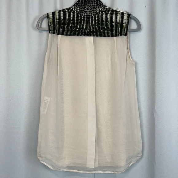 Reed Krakoff Sleeveless Hidden Button Up Closure Silk Blend Size 2 - Picture 2 of 9